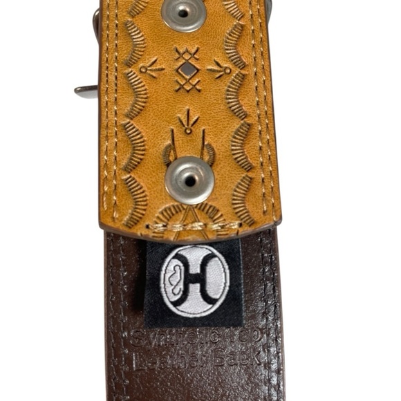 Hooey Women’s Size Medium Western Leather Embossed Belt - Picture 4 of 6